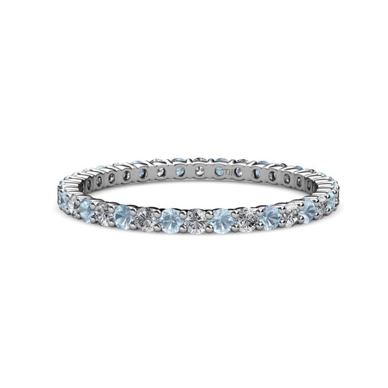 Joyce 2.00 mm Aquamarine and Lab Grown Diamond Eternity Band 