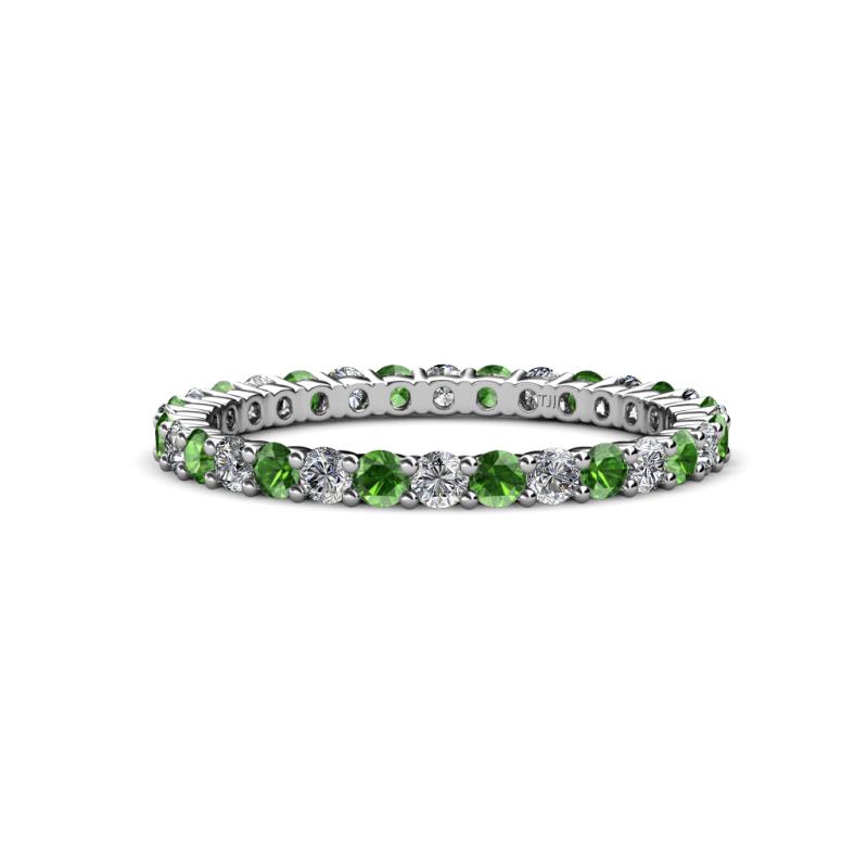 Joyce 2.30 mm Green Garnet and Lab Grown Diamond Eternity Band 