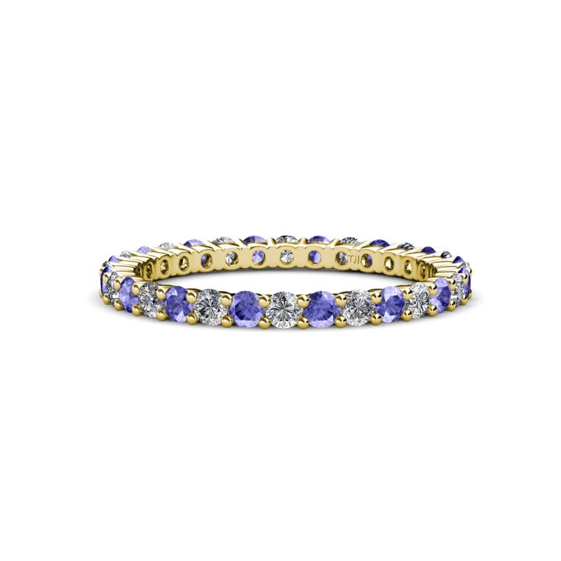 Joyce 2.30 mm Tanzanite and Lab Grown Diamond Eternity Band 