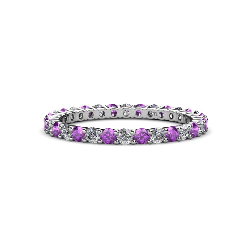 Joyce 2.30 mm Amethyst and Lab Grown Diamond Eternity Band 