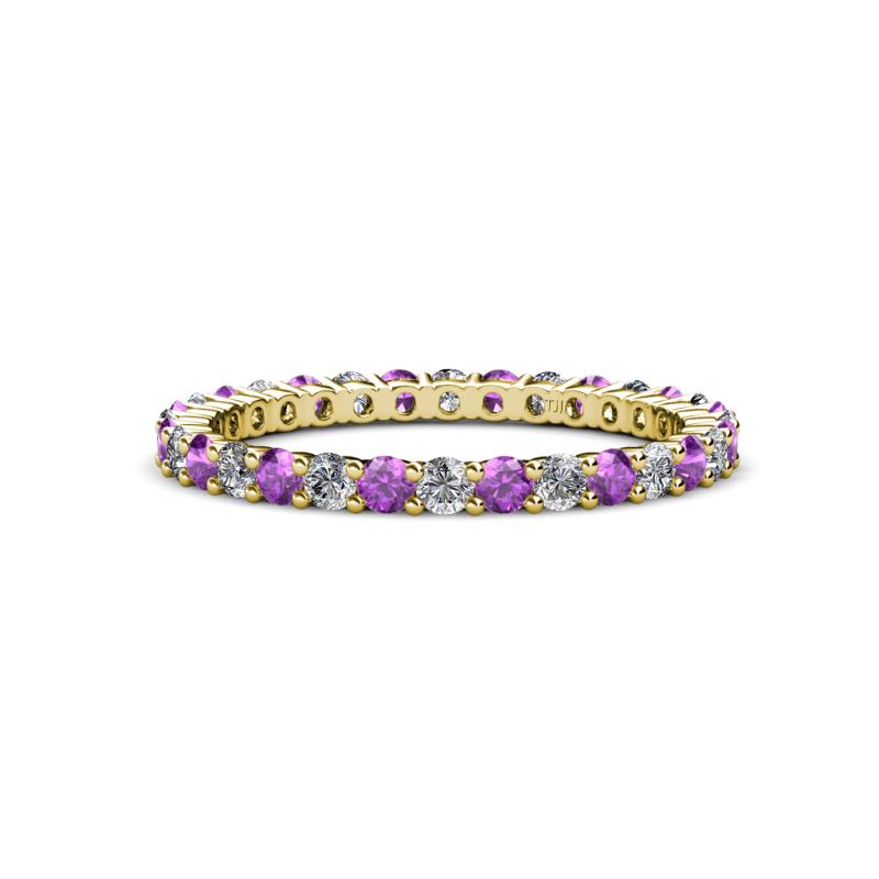 Joyce 2.30 mm Amethyst and Lab Grown Diamond Eternity Band 