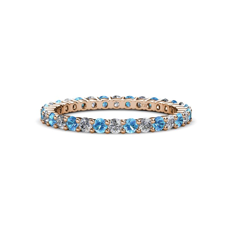 Joyce 2.30 mm Blue Topaz and Lab Grown Diamond Eternity Band 