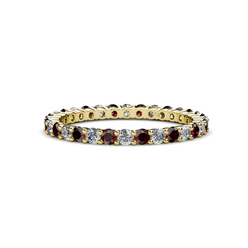 Joyce 2.30 mm Red Garnet and Lab Grown Diamond Eternity Band 