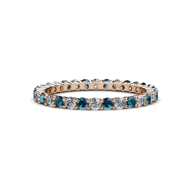 Joyce 2.30 mm Blue and White Lab Grown Diamond Eternity Band 