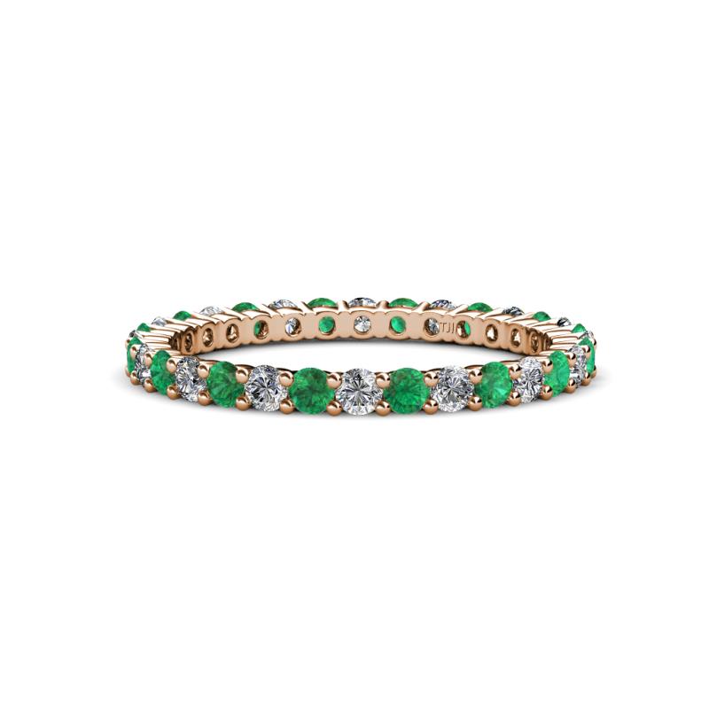 Joyce 2.30 mm Emerald and Lab Grown Diamond Eternity Band 