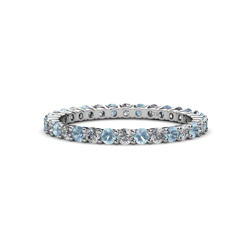 Joyce 2.30 mm Aquamarine and Lab Grown Diamond Eternity Band 