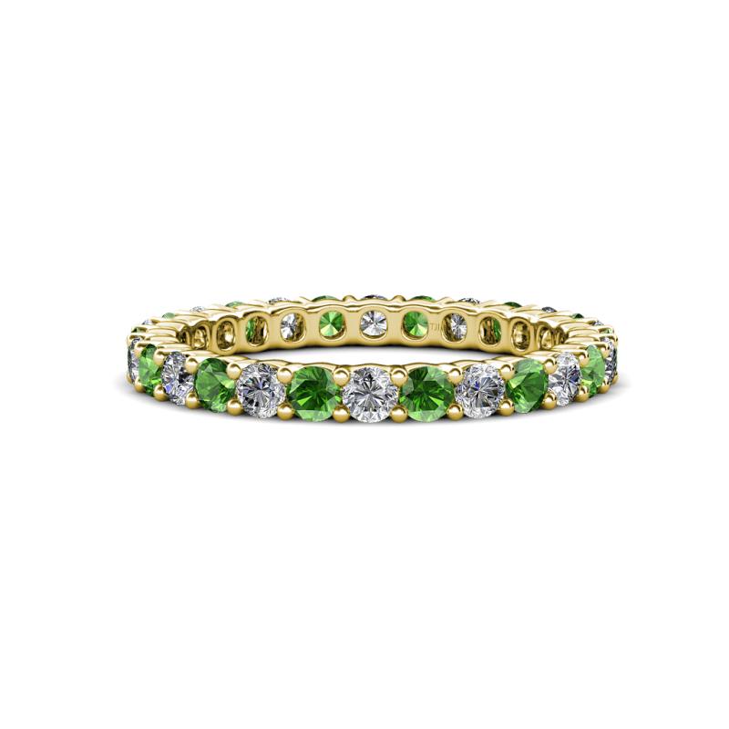 Joyce 2.70 mm Green Garnet and Lab Grown Diamond Eternity Band 