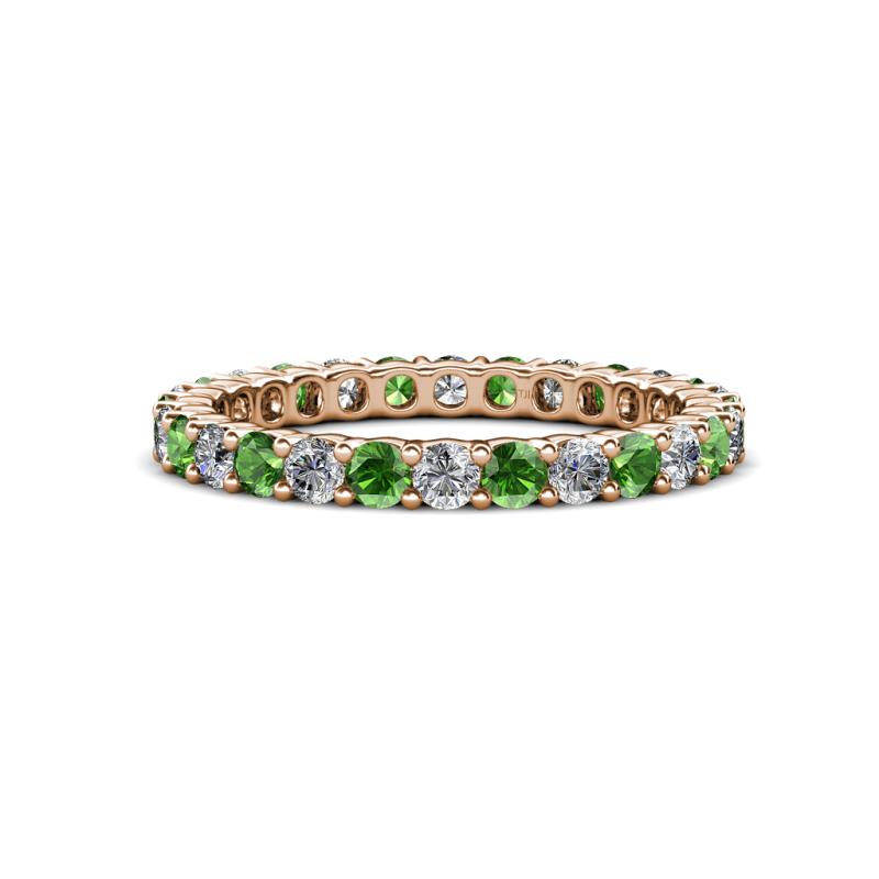 Joyce 2.70 mm Green Garnet and Lab Grown Diamond Eternity Band 