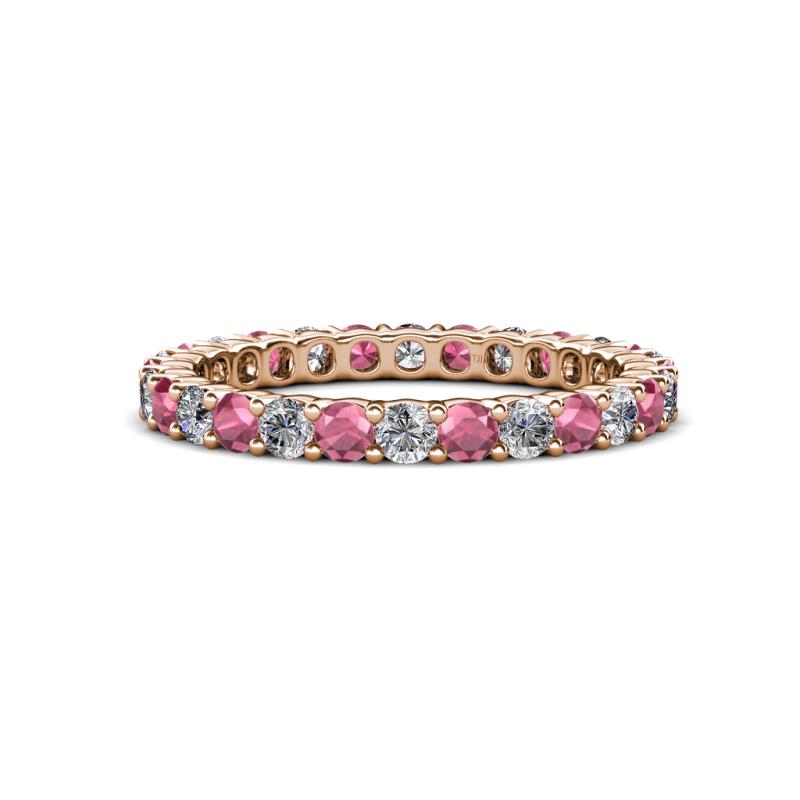 Joyce 2.70 mm Rhodolite Garnet and Lab Grown Diamond Eternity Band 