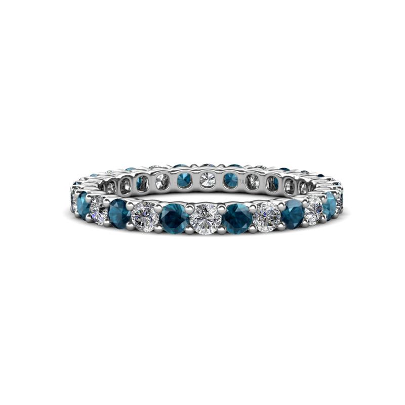 Joyce 2.70 mm Blue and White Lab Grown Diamond Eternity Band 