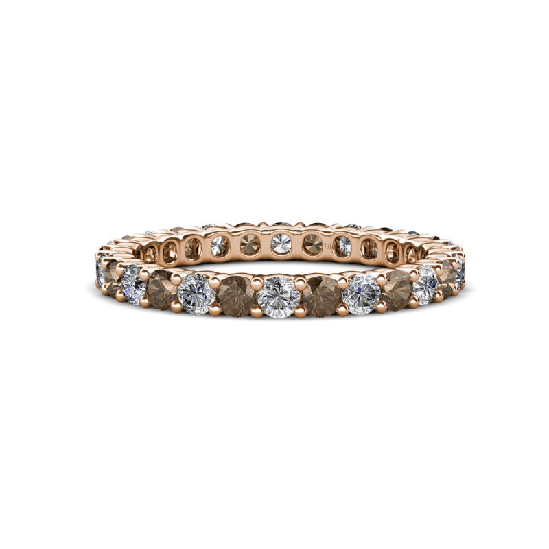 Joyce 2.70 mm Smoky Quartz and Lab Grown Diamond Eternity Band 