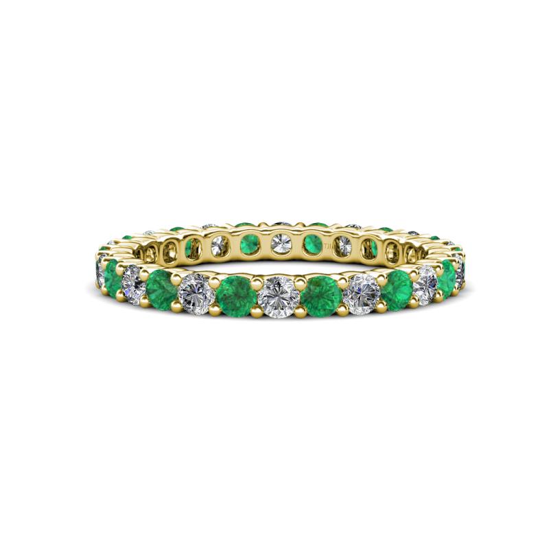 Joyce 2.70 mm Emerald and Lab Grown Diamond Eternity Band 