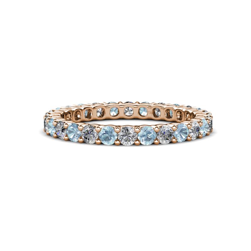 Joyce 2.70 mm Aquamarine and Lab Grown Diamond Eternity Band 