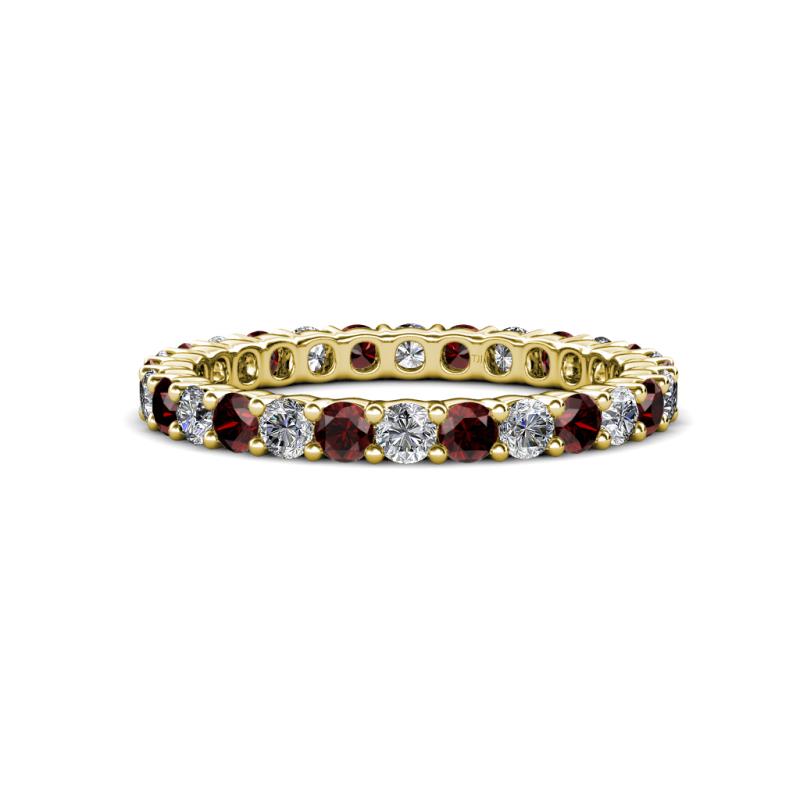 Joyce 2.70 mm Red Garnet and Lab Grown Diamond Eternity Band 