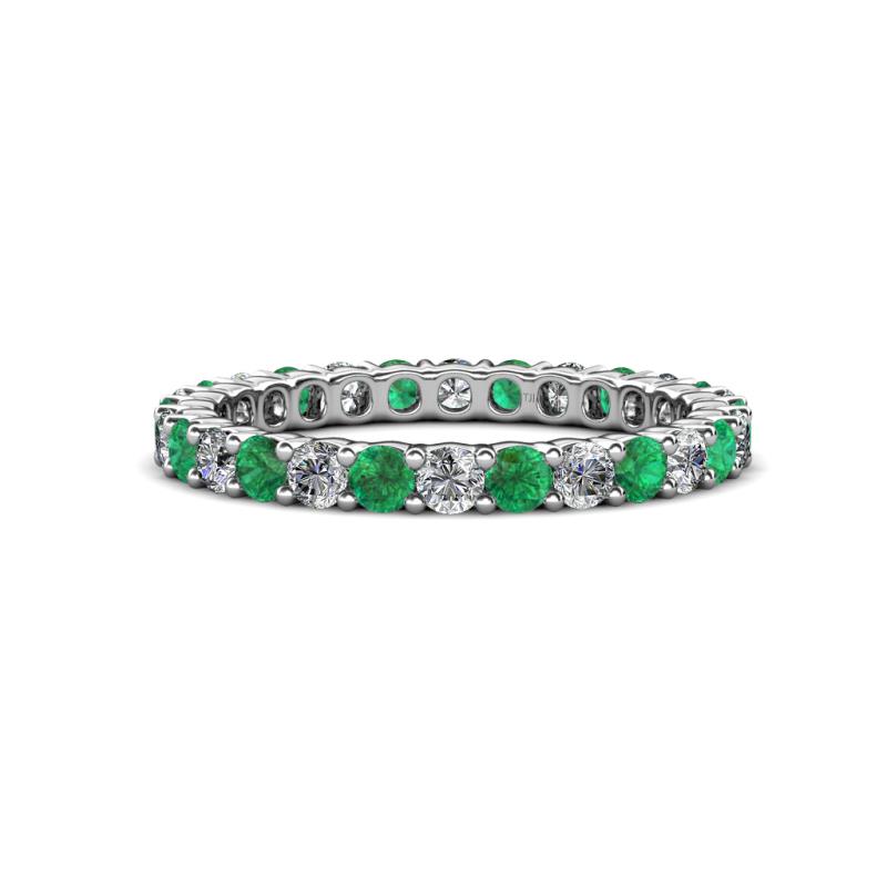 Joyce 2.70 mm Emerald and Lab Grown Diamond Eternity Band 