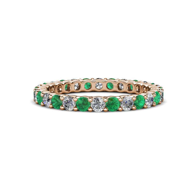 Joyce 2.70 mm Emerald and Lab Grown Diamond Eternity Band 
