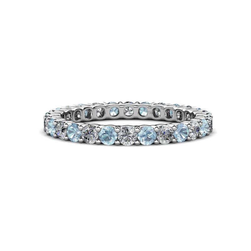 Joyce 2.70 mm Aquamarine and Lab Grown Diamond Eternity Band 