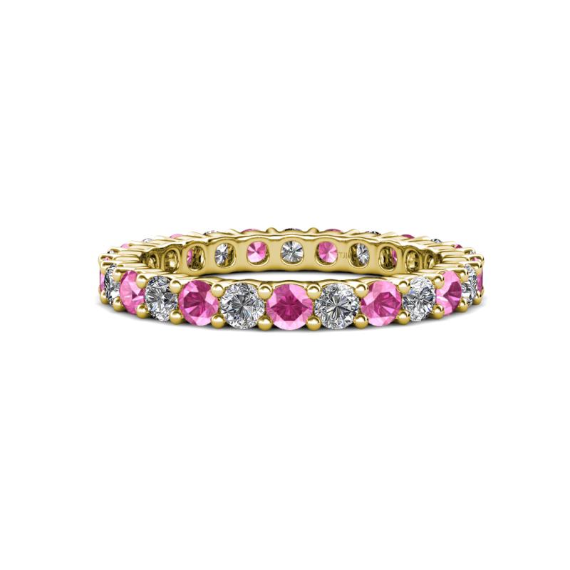Joyce 3.00 mm Pink Sapphire and Lab Grown Diamond Eternity Band 