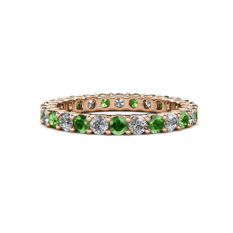 Joyce 3.00 mm Green Garnet and Lab Grown Diamond Eternity Band 