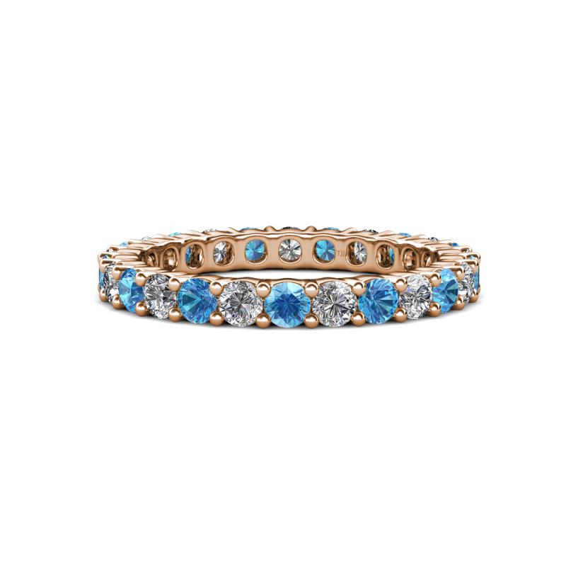 Joyce 3.00 mm Blue Topaz and Lab Grown Diamond Eternity Band 