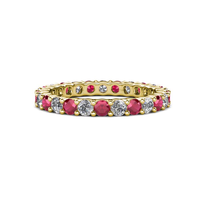 Joyce 3.00 mm Ruby and Lab Grown Diamond Eternity Band 