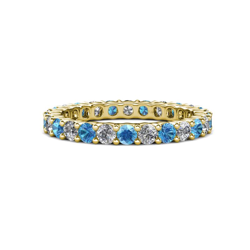 Joyce 3.00 mm Blue Topaz and Lab Grown Diamond Eternity Band 
