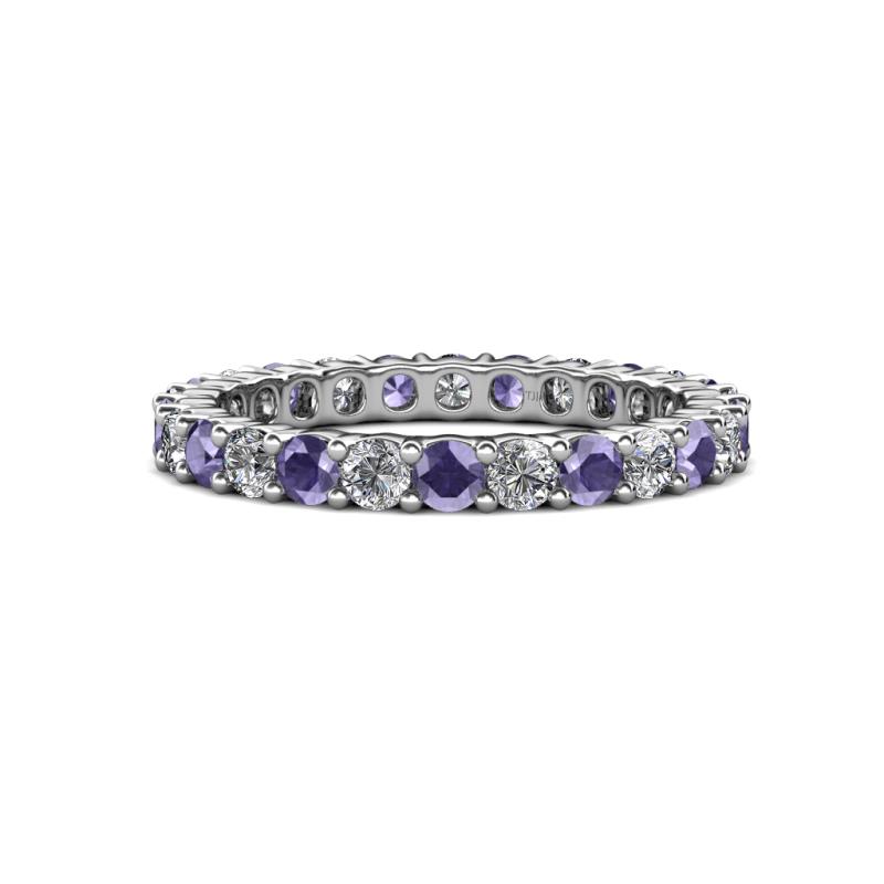 Joyce 3.00 mm Iolite and Lab Grown Diamond Eternity Band 