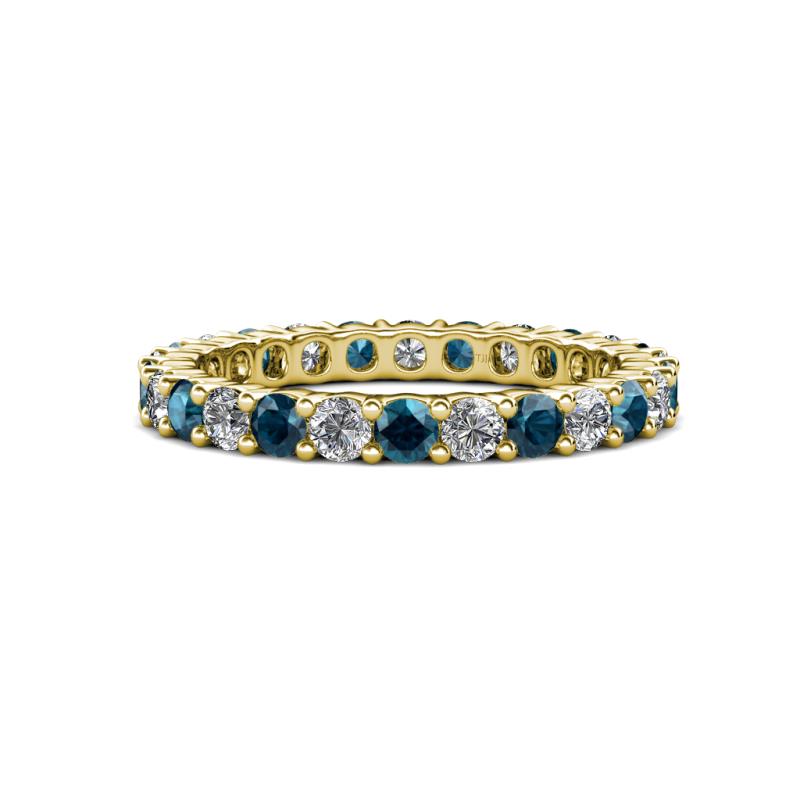 Joyce 3.00 mm Blue and White Lab Grown Diamond Eternity Band 