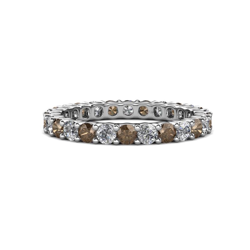 Joyce 3.00 mm Smoky Quartz and Lab Grown Diamond Eternity Band 