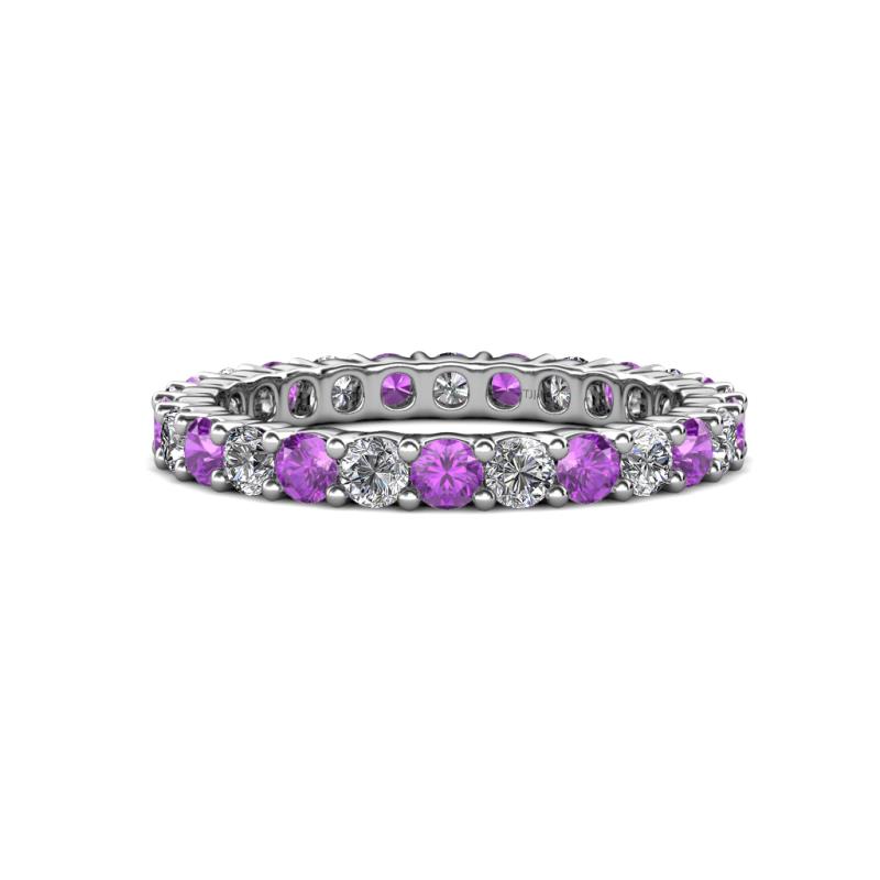 Joyce 3.00 mm Amethyst and Lab Grown Diamond Eternity Band 
