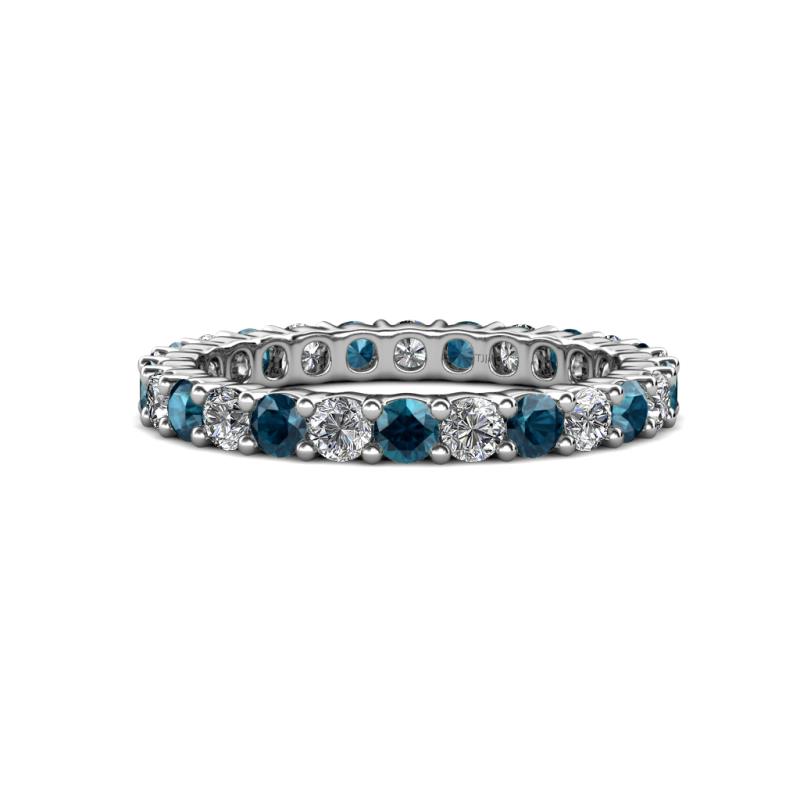 Joyce 3.00 mm Blue and White Lab Grown Diamond Eternity Band 