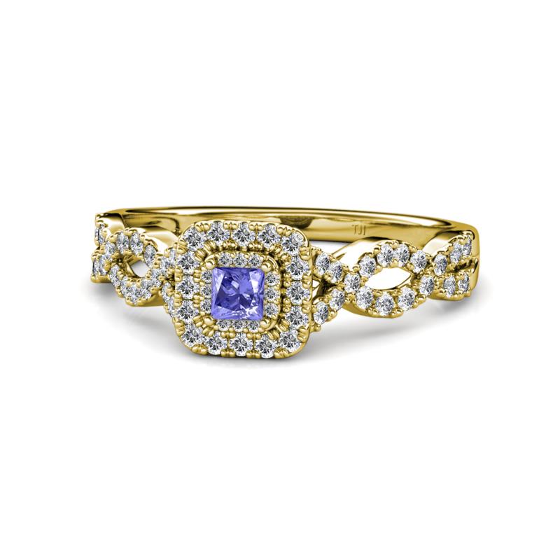 Eyana Prima Tanzanite and Diamond Infinity Halo Engagement Ring 