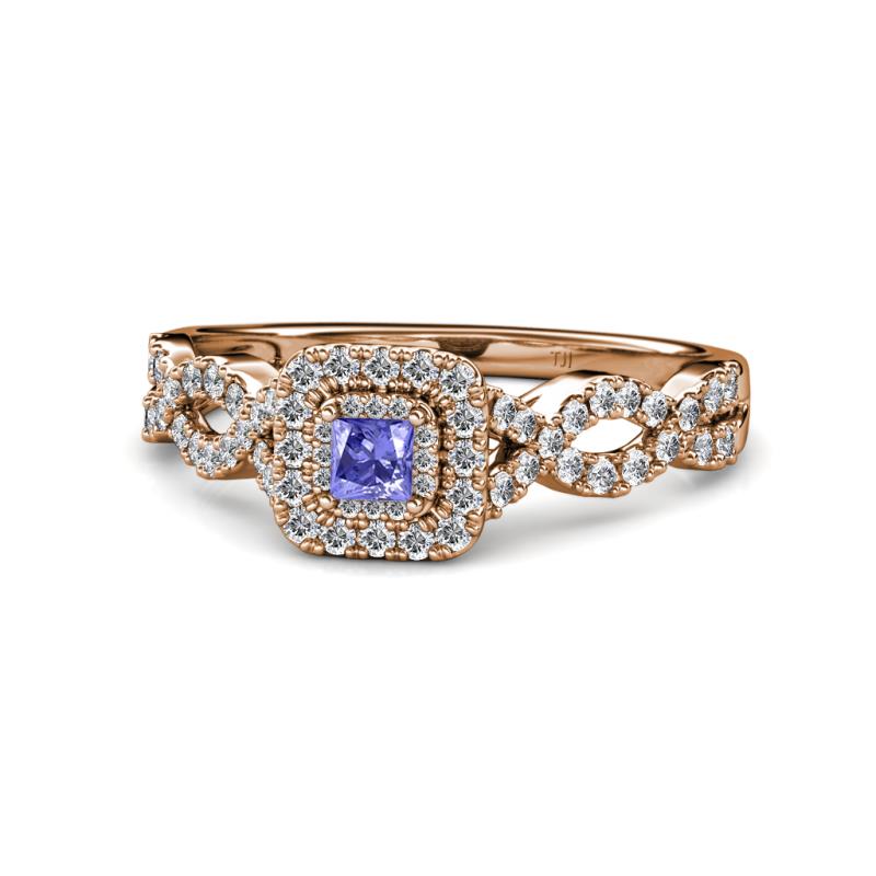 Eyana Prima Tanzanite and Diamond Infinity Halo Engagement Ring 