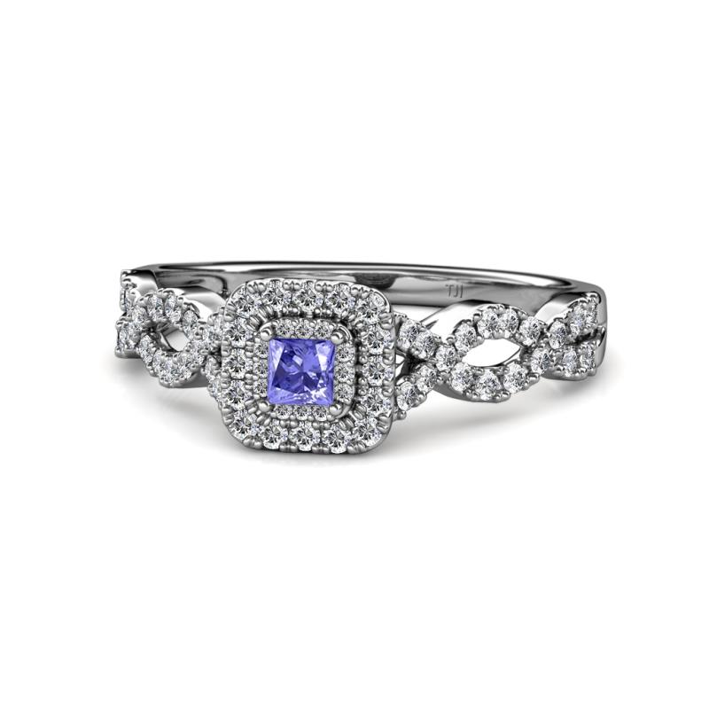 Eyana Prima Tanzanite and Diamond Infinity Halo Engagement Ring 