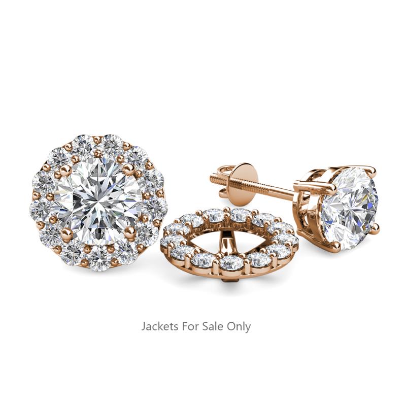 Serena 0.65 ctw (2.00 mm) Round Lab Grown Diamond Jackets Earrings 