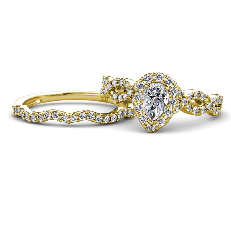 Susan Prima Diamond Halo Bridal Set Ring 