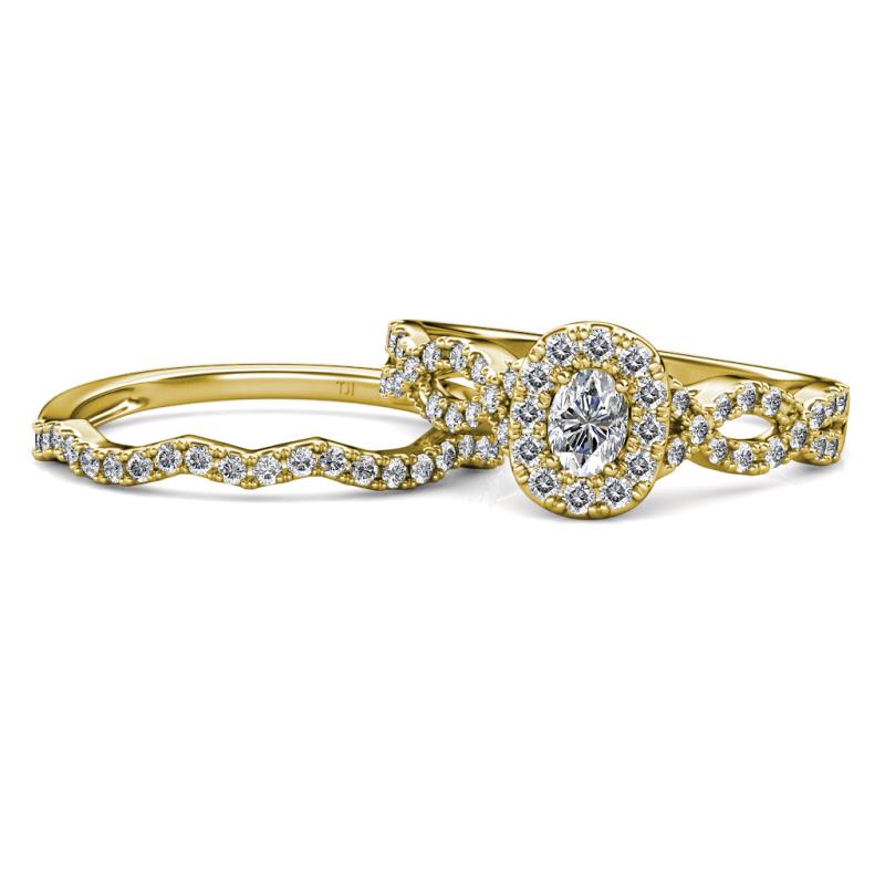 Susan Prima Diamond Halo Bridal Set Ring 