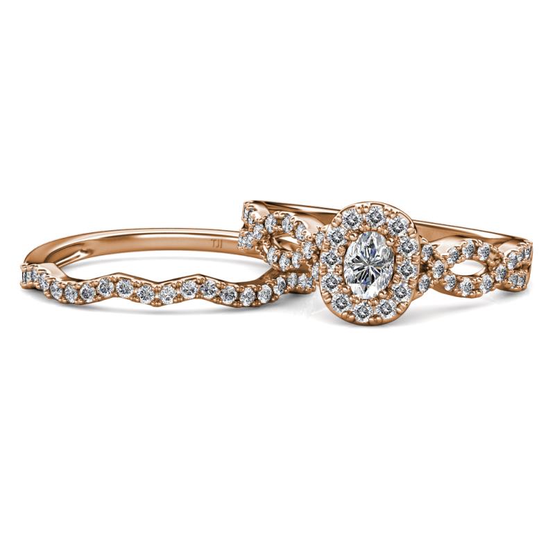Susan Prima Diamond Halo Bridal Set Ring 