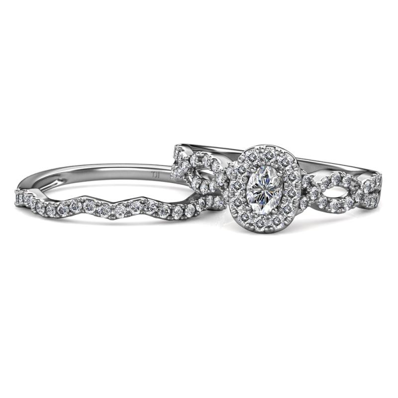 Susan Prima Diamond Halo Bridal Set Ring 