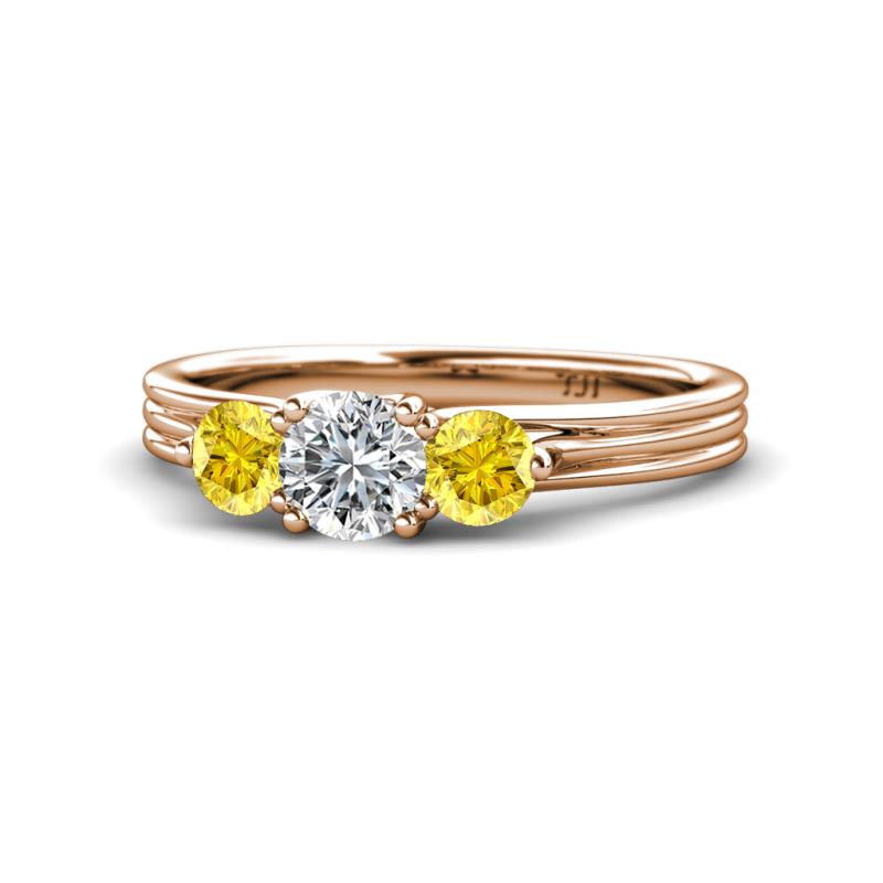 Alyssa Yellow Sapphire and Lab Grown Diamond Three Stone Ring 