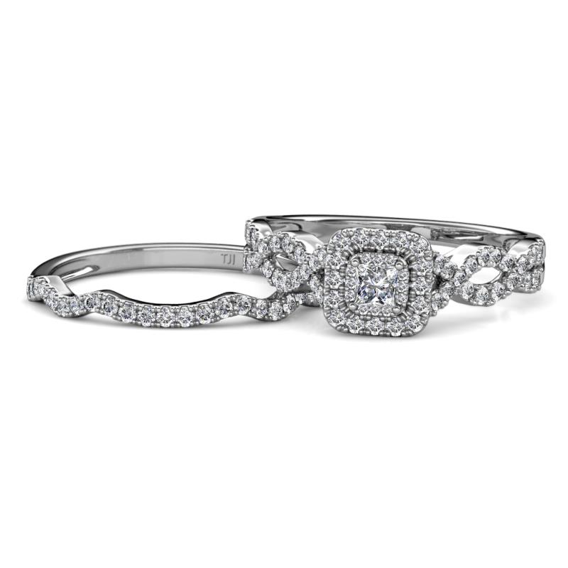 Eyana Prima Diamond Double Halo Bridal Set Ring 