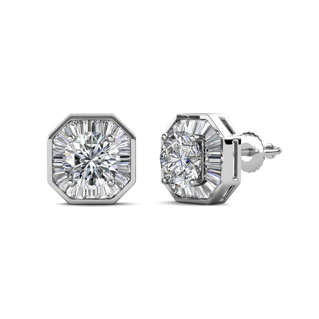 Kaia Lab Grown and Mined Diamond Halo Stud Earrings 