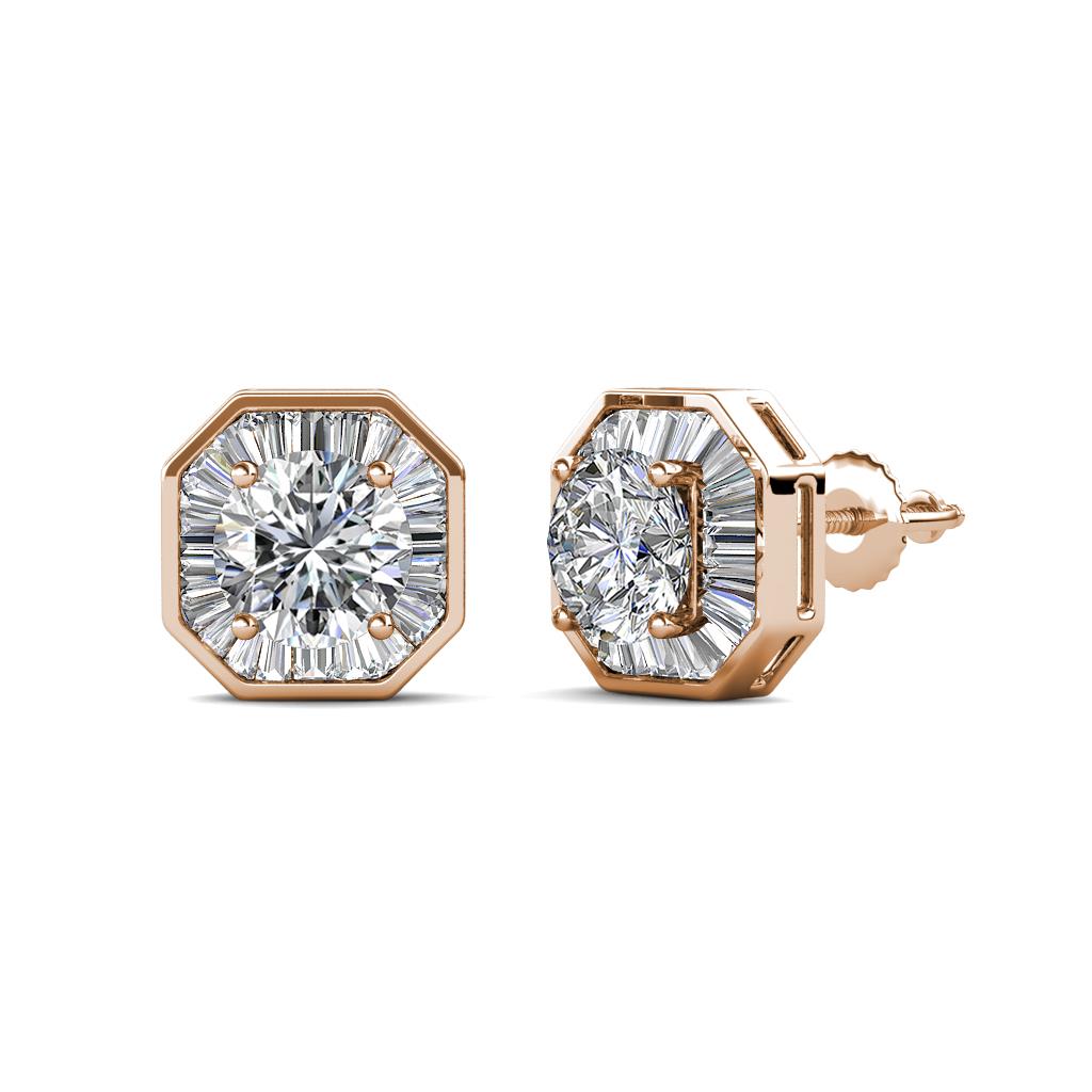 Kaia Lab Grown and Mined Diamond Halo Stud Earrings 