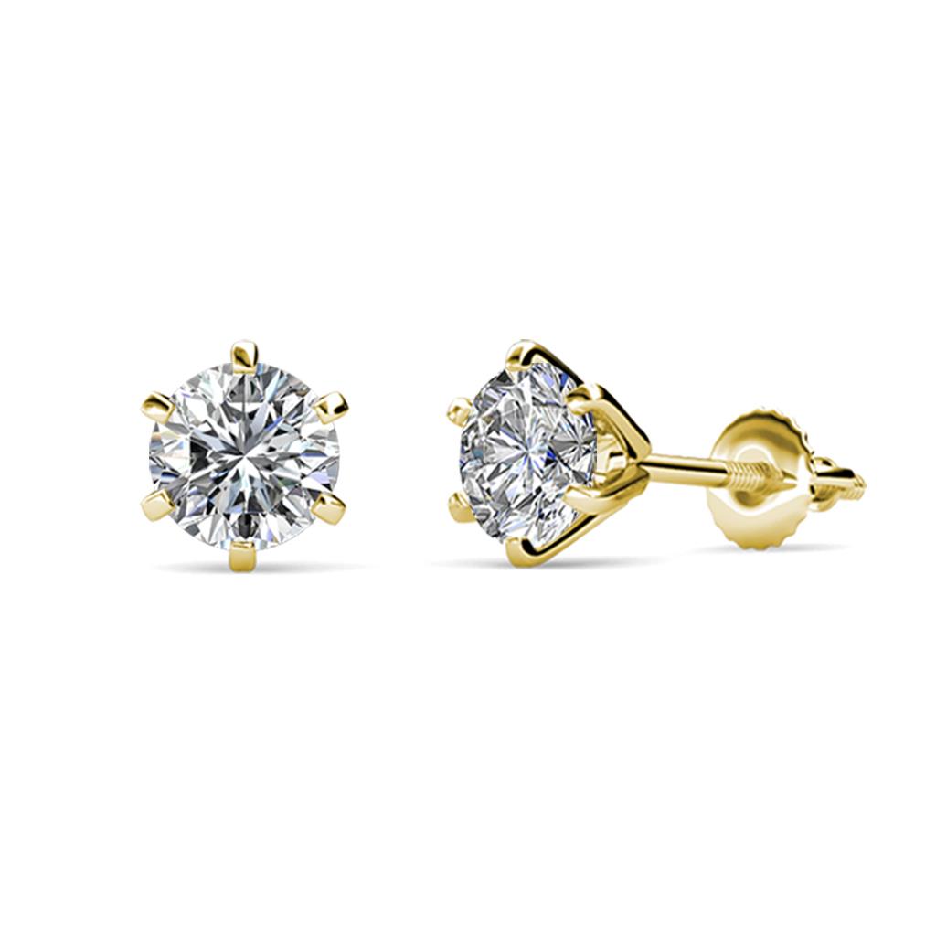 Kenna Lab Grown Diamond (5mm) Martini Solitaire Stud Earrings 