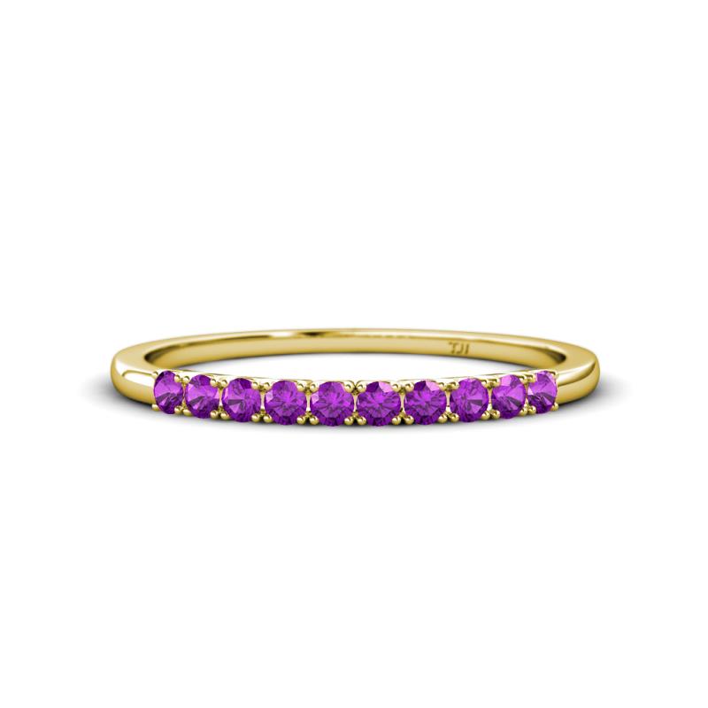 Emlynn 2.40 mm Amethyst 10 Stone Wedding Band 