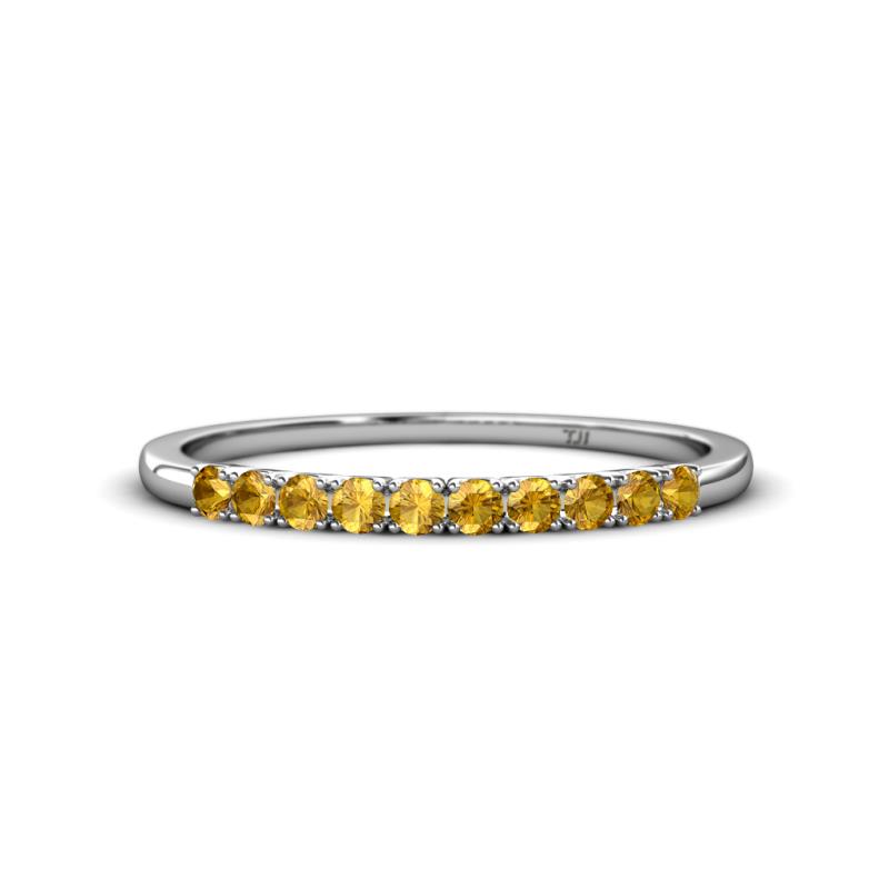 Emlynn 2.40 mm Citrine 10 Stone Wedding Band 