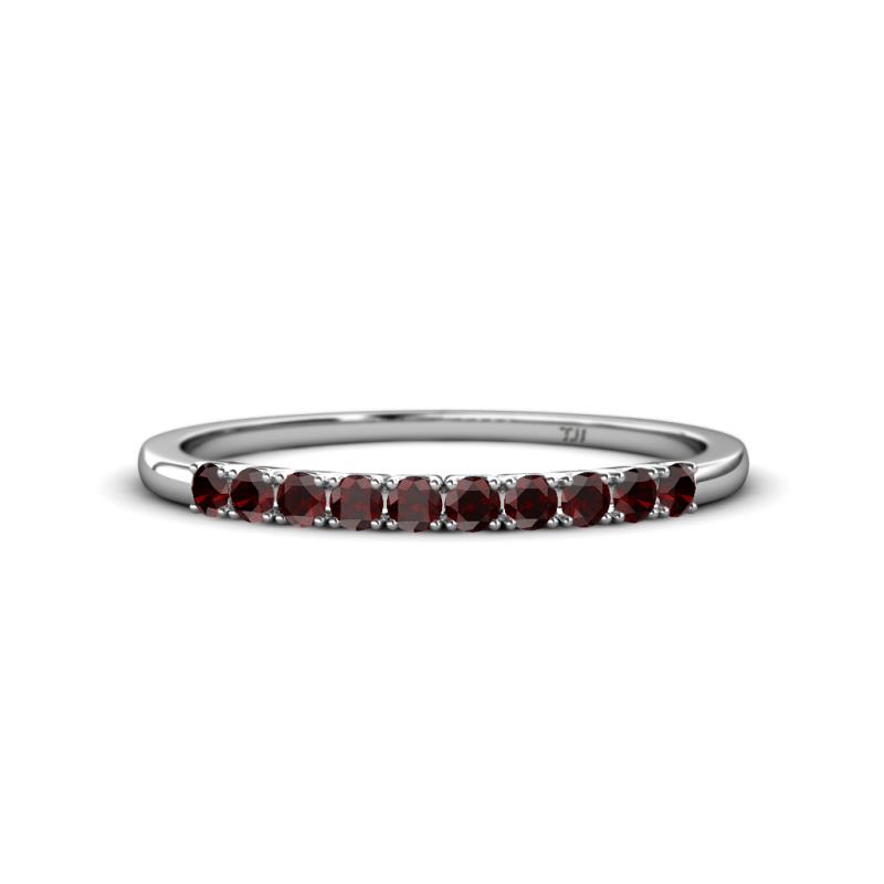 Emlynn 2.40 mm Red Garnet 10 Stone Wedding Band 