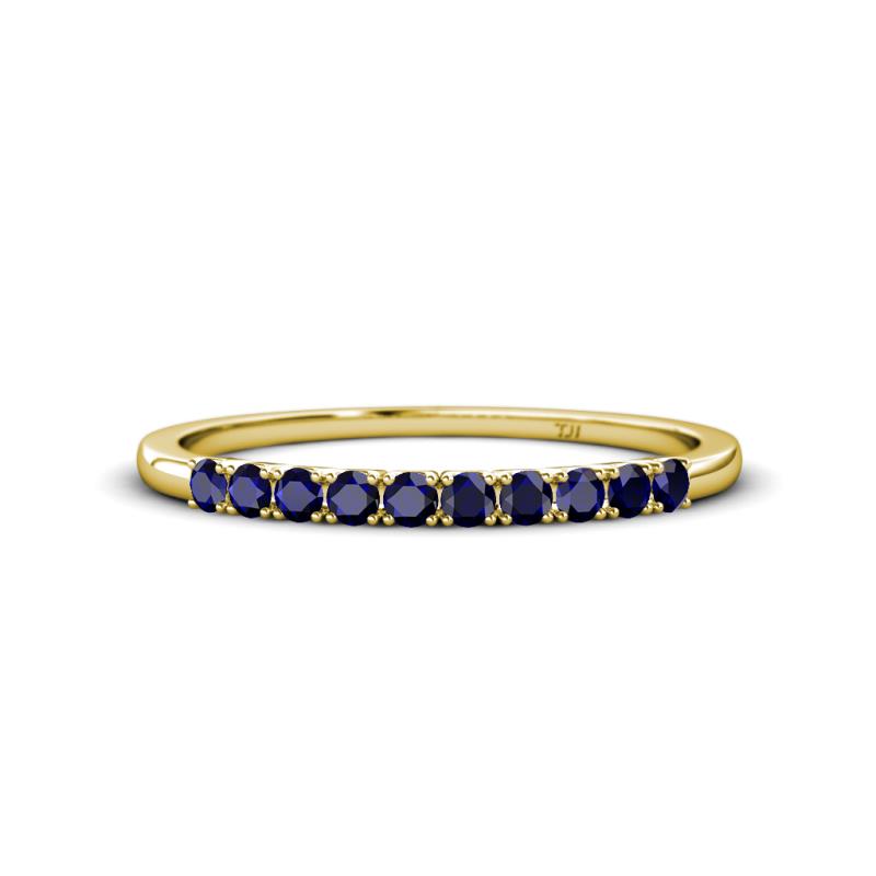 Emlynn 2.40 mm Blue Sapphire 10 Stone Wedding Band 