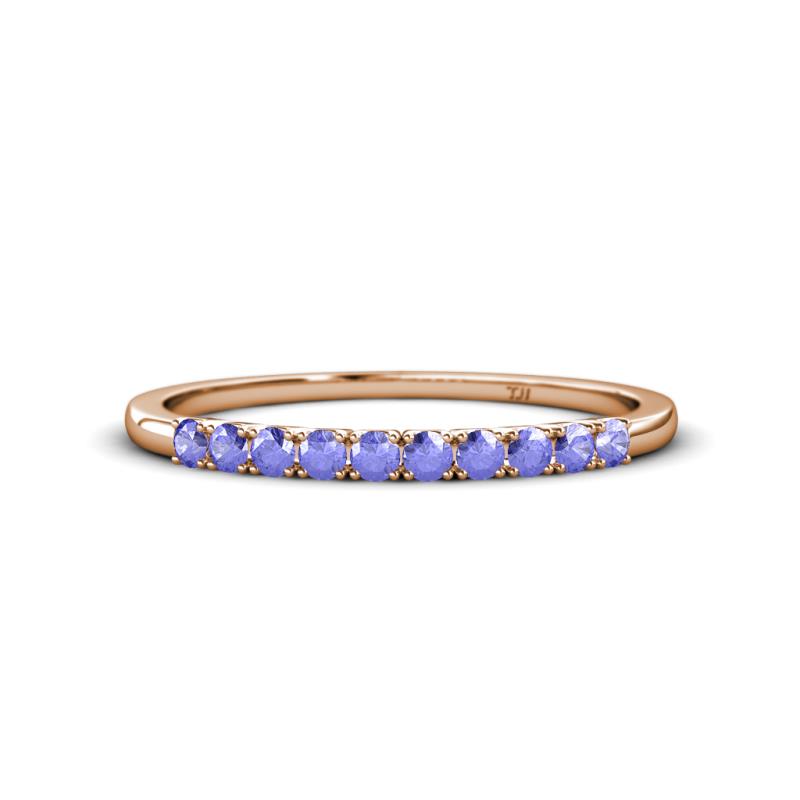 Emlynn 2.40 mm Tanzanite 10 Stone Wedding Band 
