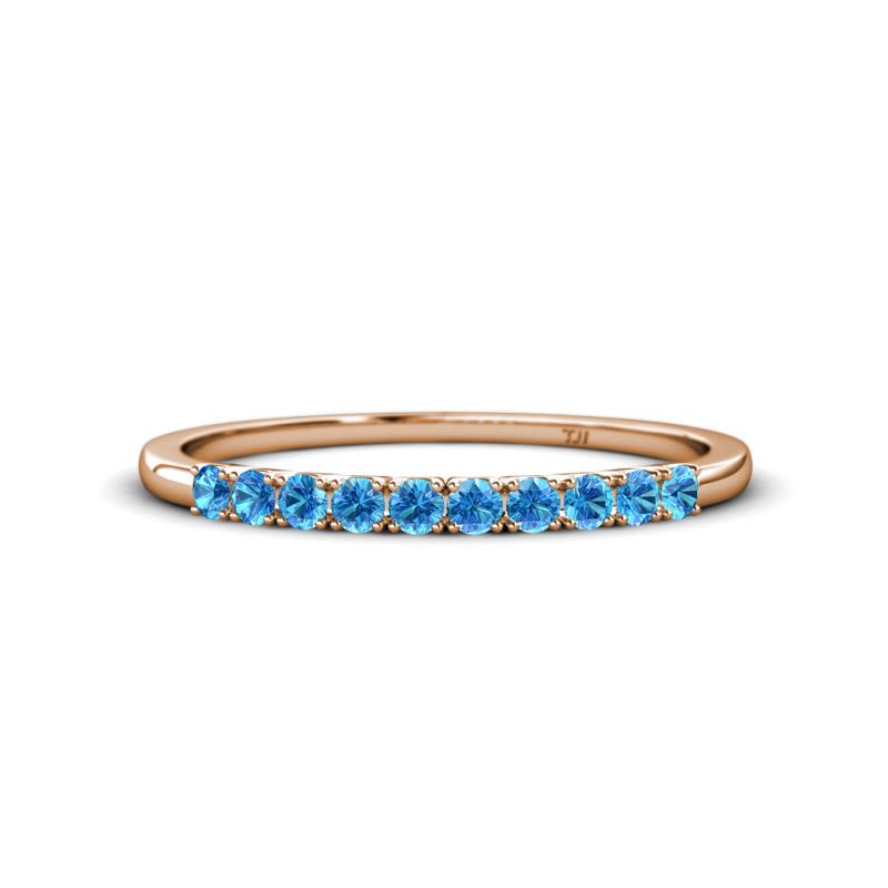 Emlynn 2.40 mm Blue Topaz 10 Stone Wedding Band 